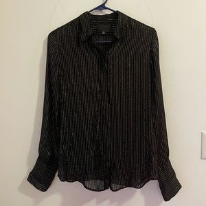 Black and gold sheer top